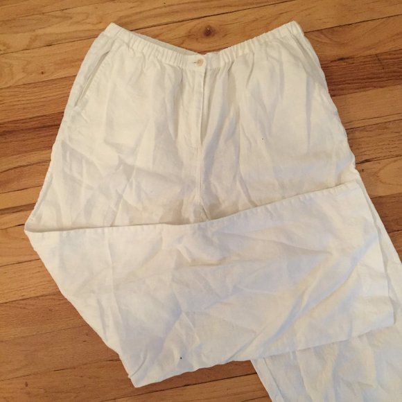 White linen summer pants - Picture 2 of 5